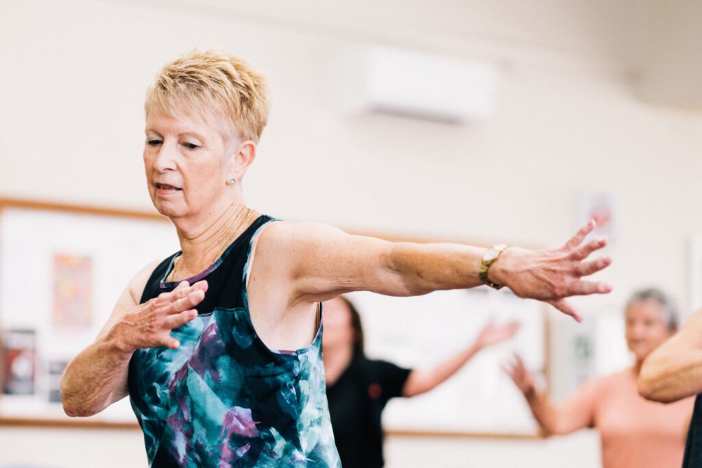 woman taking an exercise class as a new weekly routine